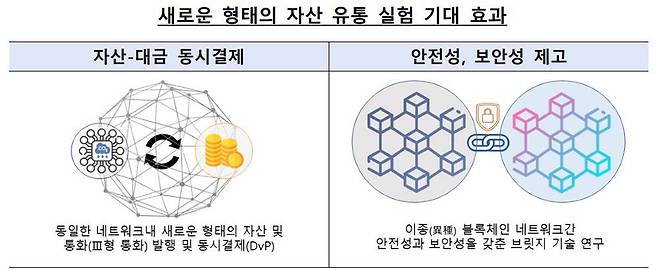 새로운 형태의 자산 유통 실험 기대 효과 / 출처=한국은행
