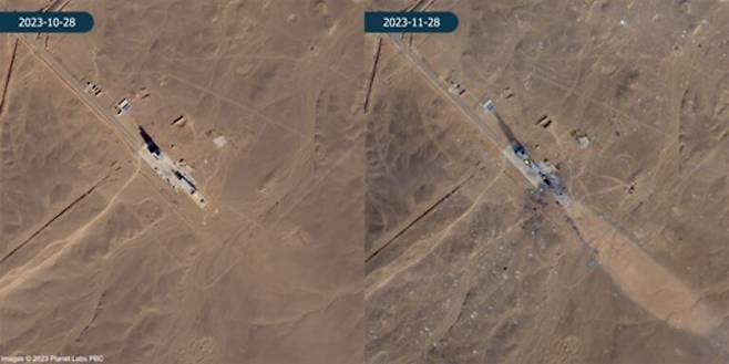 지난 10월 28일과 11월 28일 촬영된 중국 주취안 위성발사센터의 모습. 스페이스프롬스페이스 캡쳐