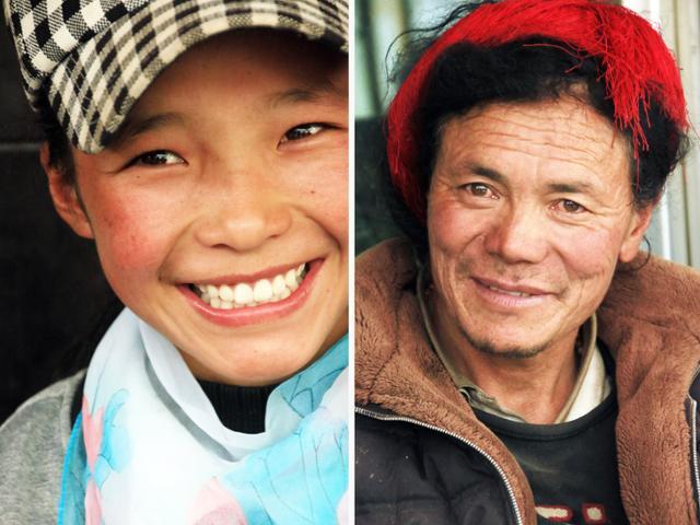 티베트 민가에서 만난 소녀와 아저씨 표정에 순박함이 묻어 난다. ⓒ최종명