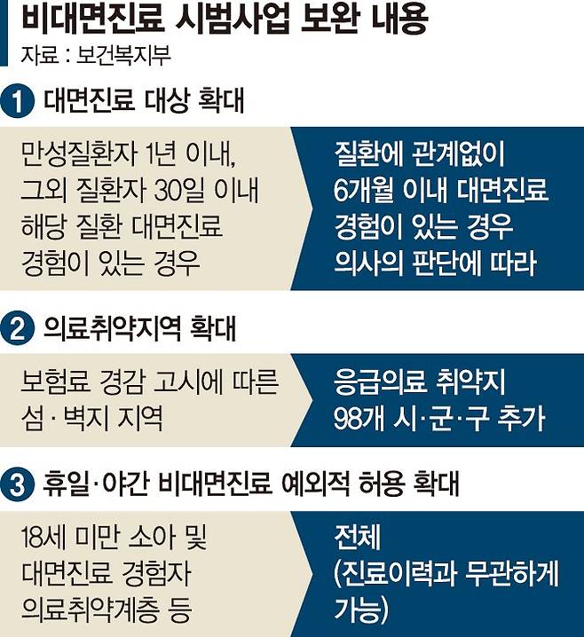 6개월 내 방문 병원이면 가능…휴일·야간 비대면진료도