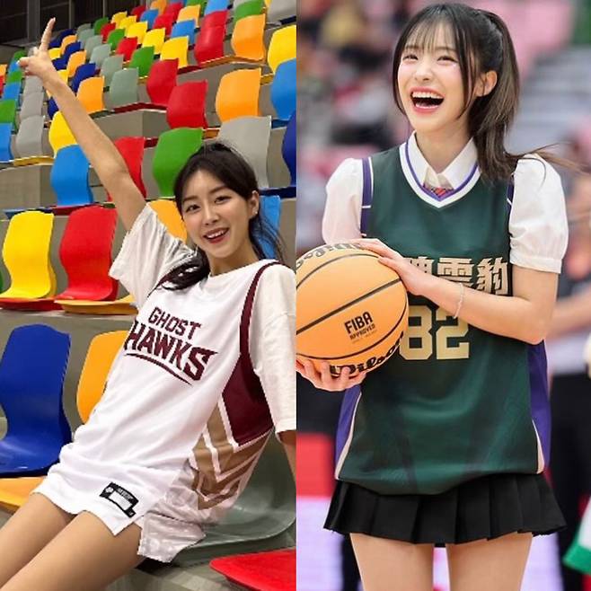 사진=안지현, 대만 타이피 농구단 SNS