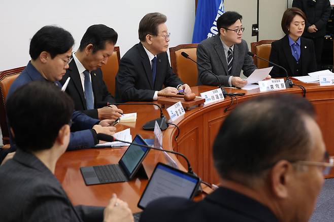 더불어민주당 홍익표 원내대표가 1일 국회에서 열린 최고위원회의에서 발언하고 있다. 2023.12.1 [사진 = 연합뉴스]