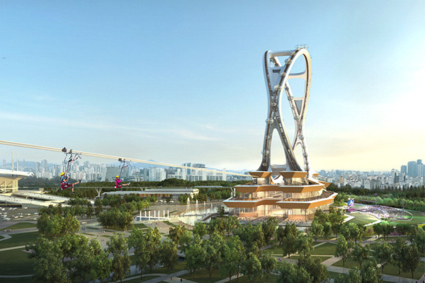 A bird’s-eye view of tentatively named “Seoul Twin Eye” [Courtesy of Seoul Metropolitan Government]