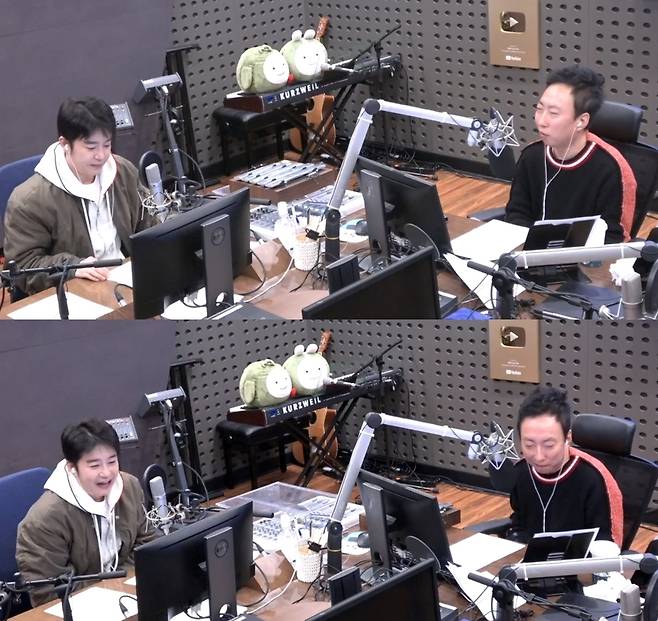 왼쪽부터 방송인 김태진, 개그맨 겸 가수 박명수. (KBS 쿨FM 박명수의 라디오쇼 캡처)