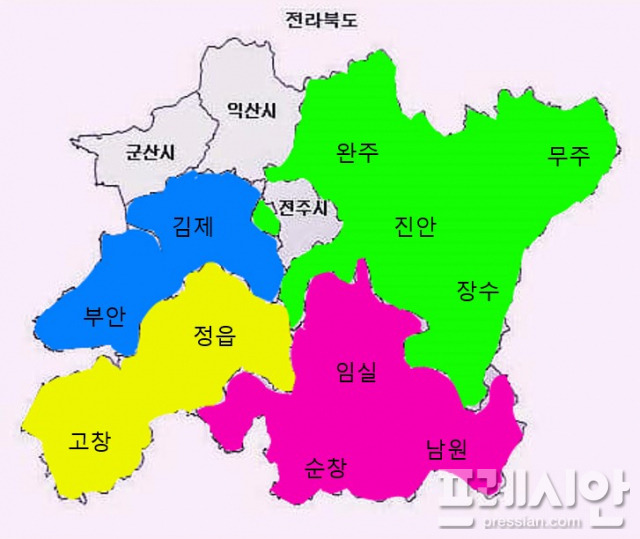 ▲전주(3),익산(2), 군산(1)을 제외한 기존 4개 선거구 ⓒ프레시안