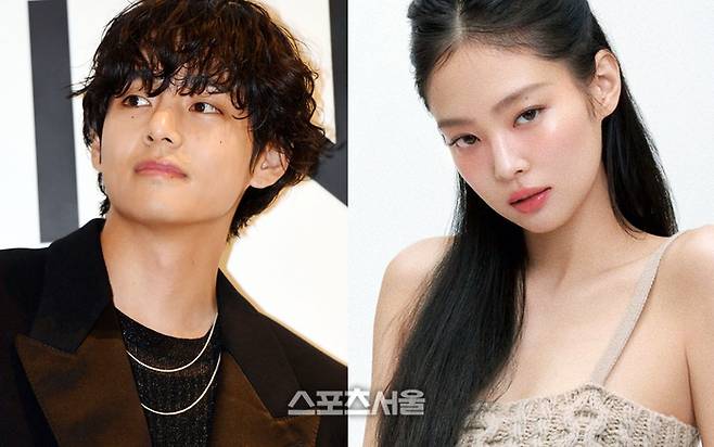 방탄소년단 뷔와 블랙핑크 제니. 스포츠서울DB