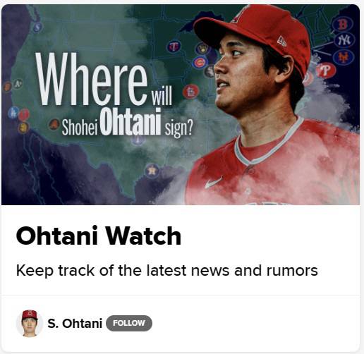 메이저리그 홈페이지는 오타니의 FA 소식을 전하는 코너를 따로 마련해 팬들의 궁금증을 풀어주고 있다. 사진=MLB.com 캡처