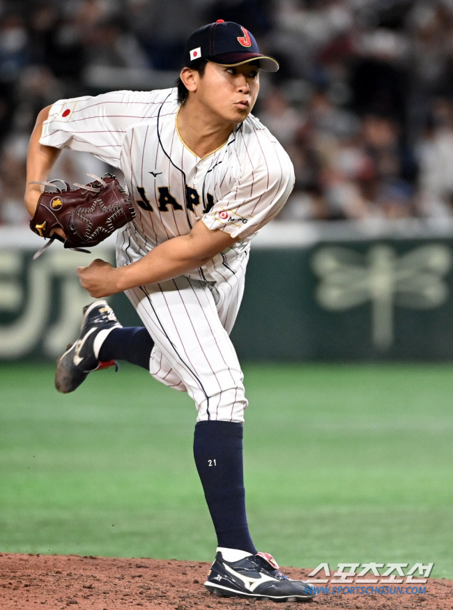 (WBC 한국전 4회 등판한 좌완 이마나가. 허상욱 기자wook@sportschosun.com