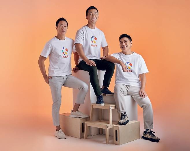 클룩의 에릭 녹 파 최고운영책임자(COO), 에단 린 최고경영자(CEO), 버니 시옹 최고기술책임자(CTO).