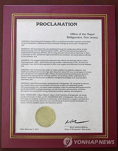 Opioid-Induced Constipation Awareness Day Proclamation Signing