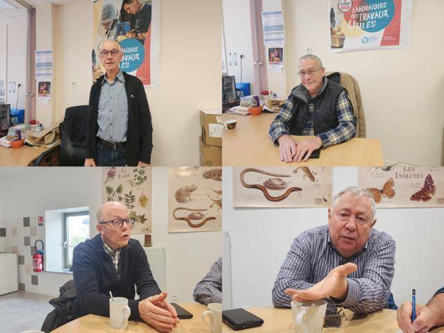 프랑스 페이 드 콜롱비 쉬드 툴루아 당국자들이 10월 25, 26일 한국일보와 인터뷰를 하고 있다. 이들은 "해당 지역의 장기실업률을 0%로 만들기 위해 진행하는 프로젝트는 일자리 창출 이상의 효과를 내고 있다"고 입을 모았다. 왼쪽 위부터 시계 방향으로 필립 파르멍티에, 알랭 그리, 드니 토마셍, 알랭 고다드. 페이 드 콜롱비 쉬드 툴루아(프랑스)=신은별 특파원