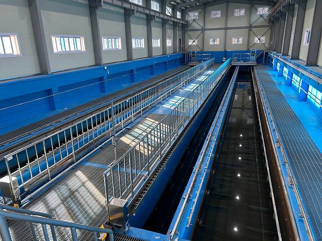 7일 오후 방문한 강원도 태백 함태 수질정화시설의 여과조. 모래필터를 이용해 미세 부유물질을 흡착 및 여과한다. /이신혜 기자