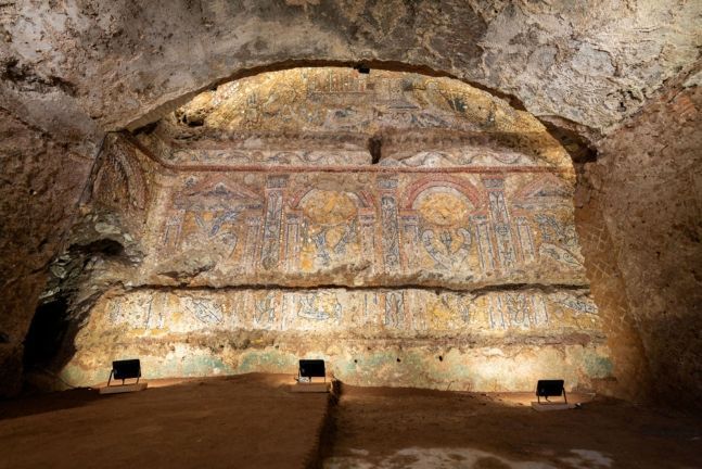 고대 로마 주택에서 발견된 모자이크 벽화. [이미지출처=EPA연합뉴스]