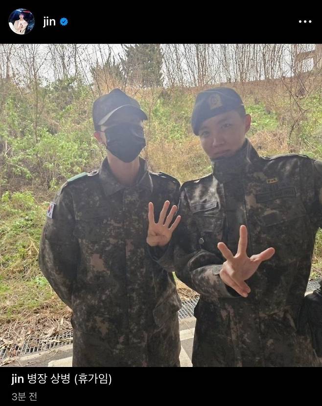 "조심히 다녀와 내새끼들~" 방탄소년단 진, 휴가 내고 입대 멤버들 배웅..실트 1위