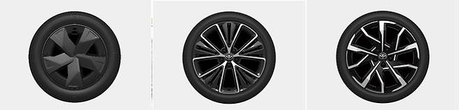 17인치 알루미늄 휠(LE, SE 적용)&nbsp; &nbsp; &nbsp; &nbsp; 19인치 알루미늄 휠(&nbsp;XLE 적용)&nbsp; &nbsp; &nbsp; &nbsp; &nbsp; &nbsp;19인치 알루미늄 휠(XSE 적용)