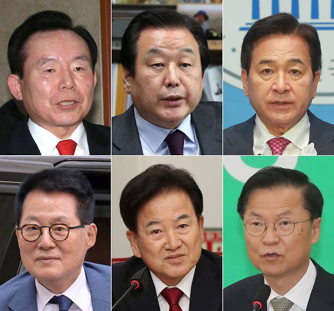 이인제,김무성,심재철(위 왼쪽부터).박지원,정동영,천정배(아래 왼쪽부터)/조선일보 DB