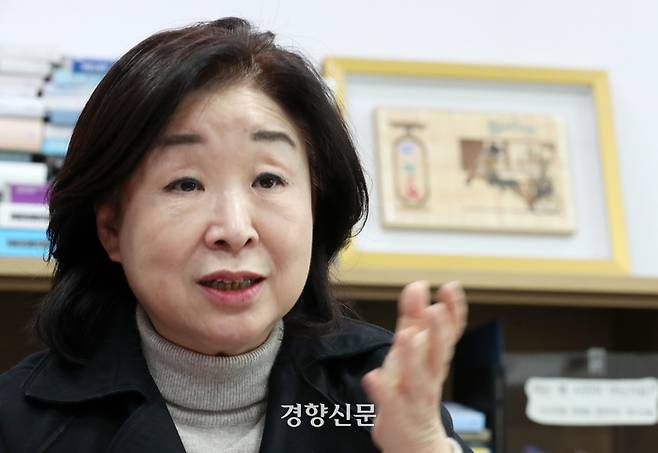 심상정 정의당 의원이 13일 국회 의원회관에서 경향신문과 인터뷰하고 있다. 박민규 선임기자