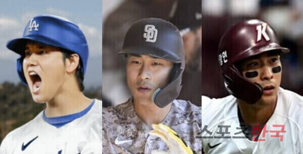 오타니(왼쪽)-김하성(가운데)-이정후. ⓒMLB.com-연합뉴스-스포츠코리아