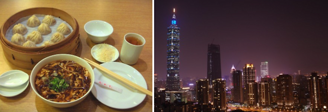 (좌) 타이페이 음식점 (우) 타이페이 야경 / 사진=flickr