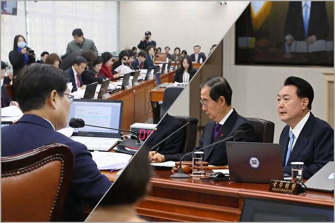 20일 국회 보건복지위원회 전체회의 모습(왼쪽)과 19일 국무회의를 주재 중인 윤석열 대통령의 모습. [사진=뉴스1·대통령실]