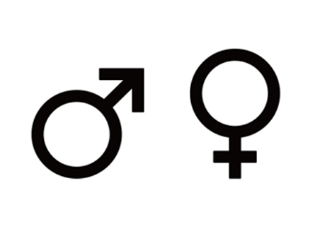 기존 남성 기호(왼쪽)는 전쟁의 신 마르스의 창과 방패를 의미하고, 여성 기호(오른쪽)는  미의 신 비너스의 손거울을 의미한다.