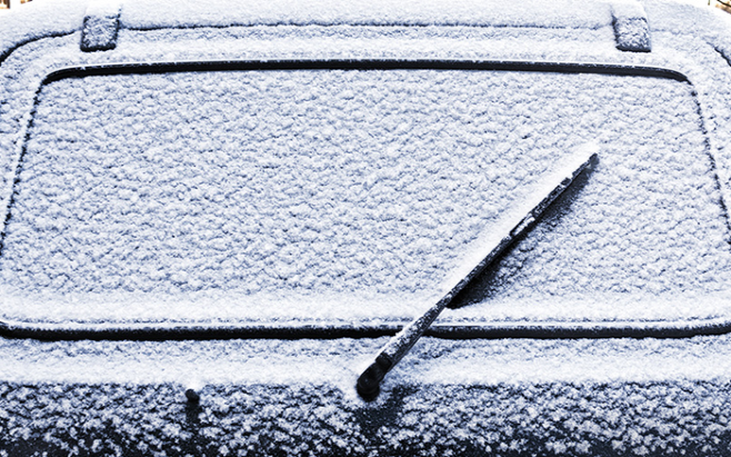 눈이 쌓인 차량 유리. SK이노베이션 제공.