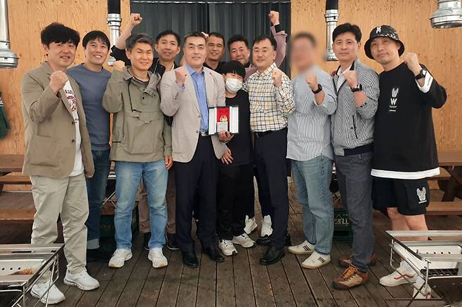 2022년 4월30일 해병대사관 81기 동기들이 박정훈 대령의 ‘대령 진급 및 군사경찰단장 취임’을 축하하기 위해 모였다.ⓒ김태성씨 제공