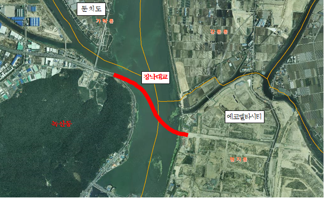 장낙대교 교량 건설 계획(안) 북측진입도로.부산시