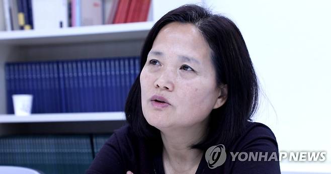 연합뉴스와 인터뷰 중인 김미숙 이사장 [촬영 이건희]