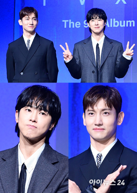 '20년 지나도 여전한 소년미' '데뷔 20주년'을 맞이한 그룹 동방신기(TVXQ!)가 26일 오후 서울 영등포구 콘래드 서울에서 열린 아홉 번째 정규앨범 '20&2' 발매 기념 기자간담회에 참석하고 있다. [사진=정소희 기자]