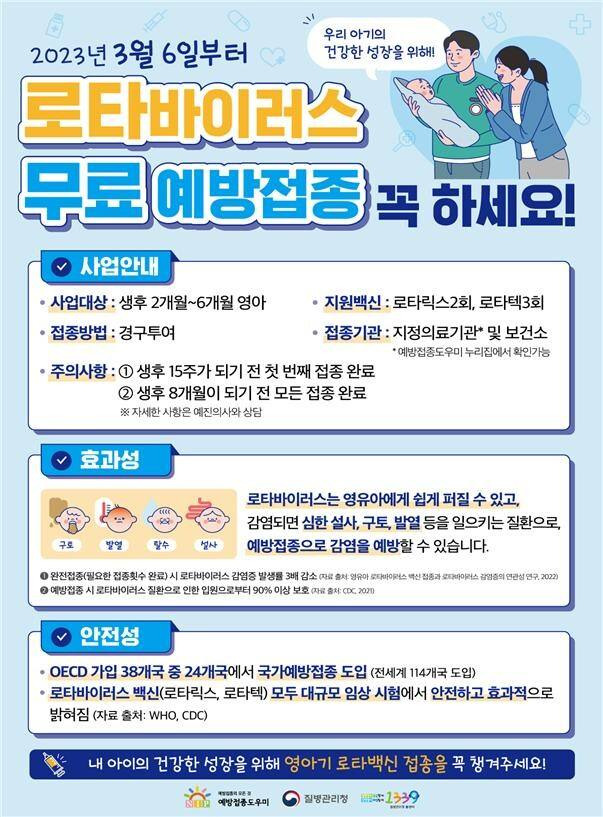 로타바이러스 예방접종 포스터. 질병관리청