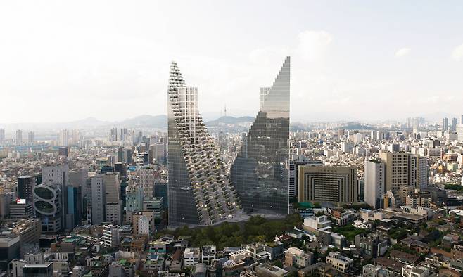 강남 르메르디앙 호텔부지 복합개발 건축디자인 조감도 [서울시 제공]