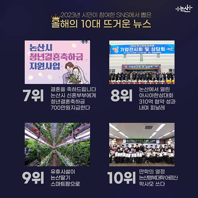 논산시민이 뽑은 10대 뉴스(7-10위). 2023. 12. 30  *재판매 및 DB 금지