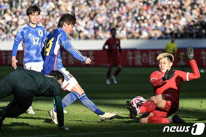 일본과 태국의 경기 모습ⓒ AFP=뉴스1