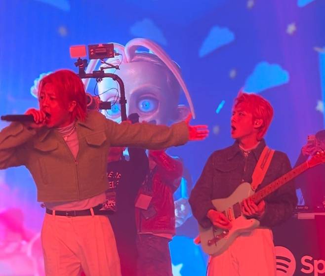 스포티파이 연말 파티 속 지올팍. /이혜운 기자