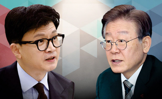 한동훈(왼쪽) 국민의힘 비상대책위원장과 이재명 더불어민주당 대표. 문화일보 그래픽