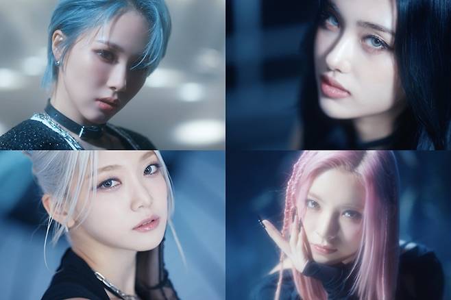 왼쪽부터 시계방향으로 에버글로우 미아, 아샤, 이런, 온다. 에버글로우 공식 페이스북