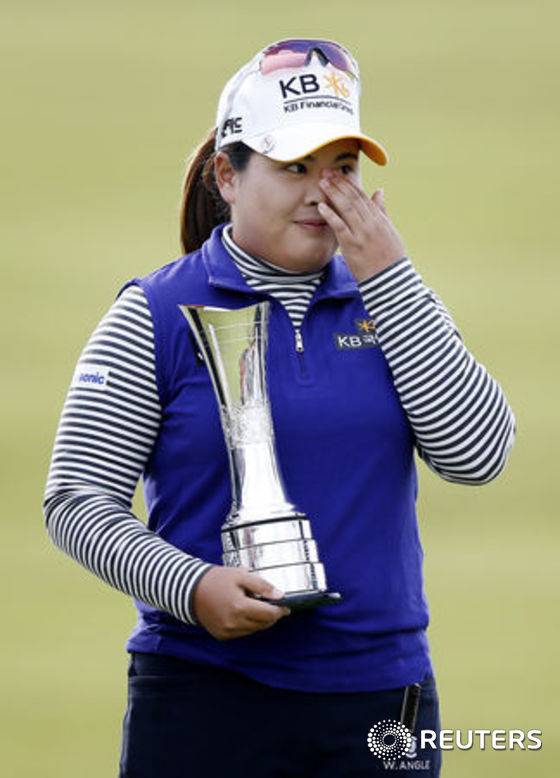 박인비가 2015년 브리티시 여자 오픈 우승으로 커리어 그랜드슬램을 달성했던 모습. ⓒ 로이터=News1