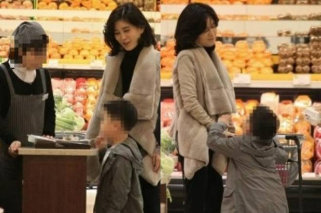 2011년 마트에서 포착된 이부진 호텔신라 사장과 아들 임모군 /사진=온라인 커뮤니티 캡처