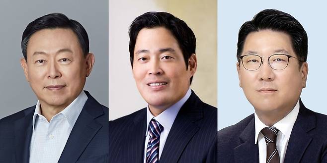 신동빈 롯데 회장, 정용진 신세계 부회장, 정지선 현대백화점 회장(왼쪽부터).