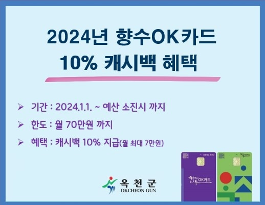 향수OK카드 캐시백 안내문 [옥천군 제공. 재판매 및 DB금지]