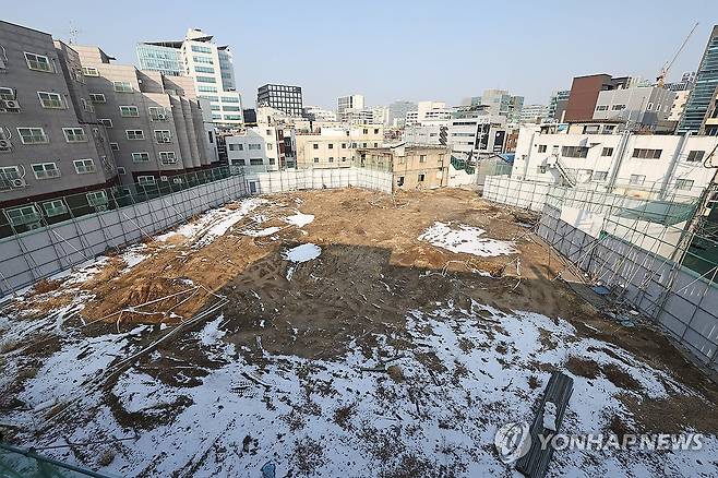 서울 성동구에 위치한 태영건설의 성수동 개발사업 부지 모습. [연합뉴스 자료사진]