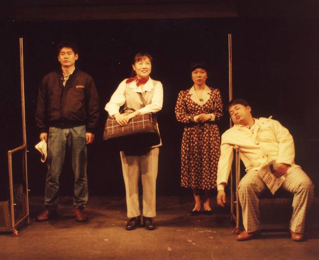 1994년 뮤지컬 '지하철 1호선' 초연 당시 배우 설경구·나윤선·김효숙·이두일. /학전