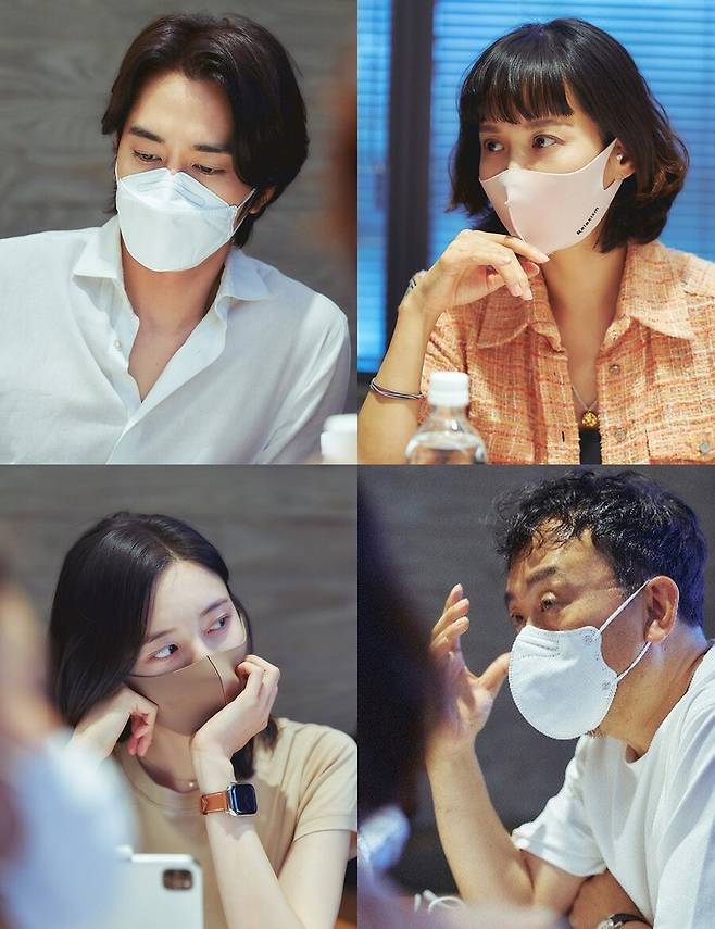 ▲사진 왼쪽부터 시계방향으로 \'히든 페이스\'의 송승헌, 조여정, 김대우 감독, 박지현. 제공| (주)스튜디오앤뉴