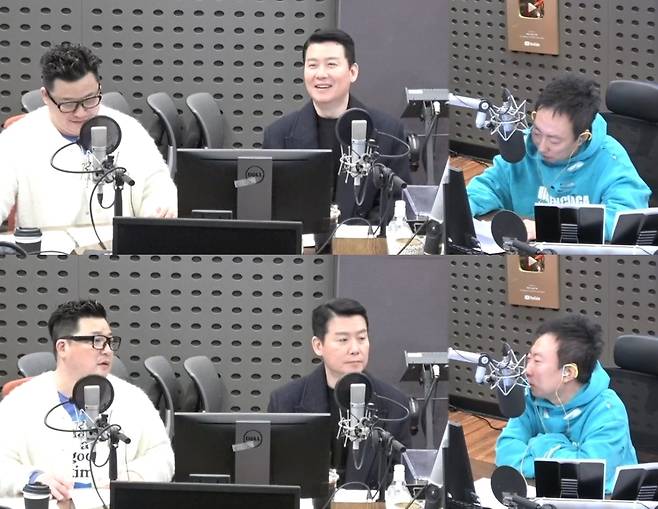 왼쪽부터 개그맨 윤정수, 가수 이현우, 개그맨 겸 가수 박명수. (KBS 쿨FM 박명수의 라디오쇼 캡처)