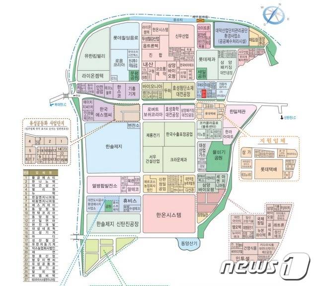 대덕산업단지 업체 위치도.(대덕산업단지관리공단 제공)/뉴스1