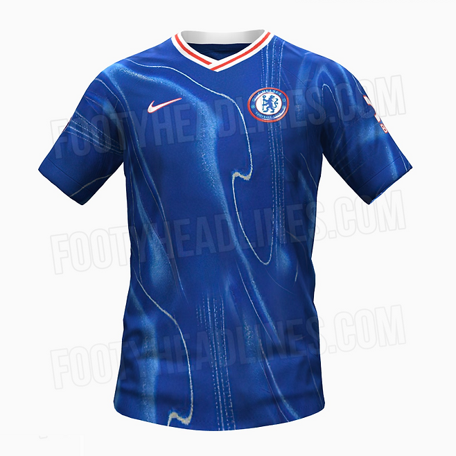 9일 풋티 헤드라인을 통해 공개된 첼시의 2024~25시즌 홈 유니폼. 사진=풋티 헤드라인