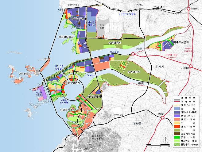새만금 토지이용 계획도. 군산시 제공