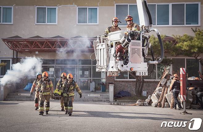 충북소방본부 훈련 모습.(충북소방본부 제공)./뉴스1