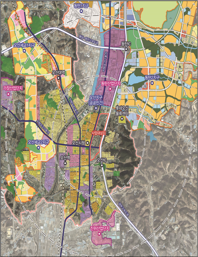 오산 운암뜰 AI시티 도시개발사업 위치도